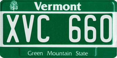 VT license plate XVC660