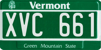 VT license plate XVC661