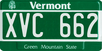 VT license plate XVC662