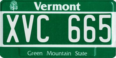 VT license plate XVC665