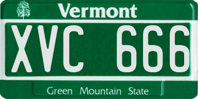 VT license plate XVC666