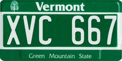 VT license plate XVC667