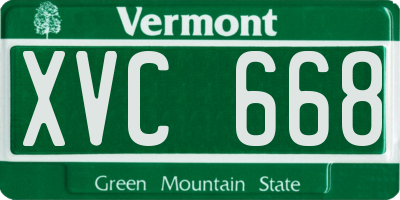 VT license plate XVC668
