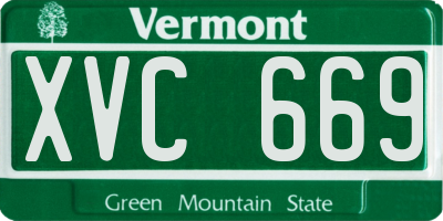 VT license plate XVC669