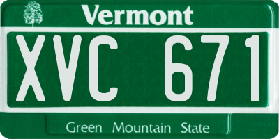VT license plate XVC671