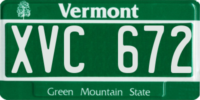 VT license plate XVC672