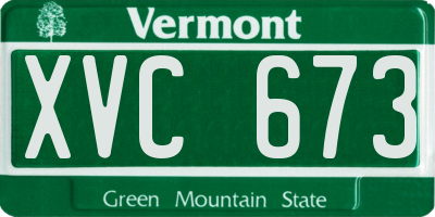 VT license plate XVC673