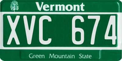 VT license plate XVC674