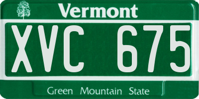 VT license plate XVC675