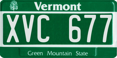VT license plate XVC677