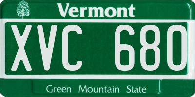 VT license plate XVC680