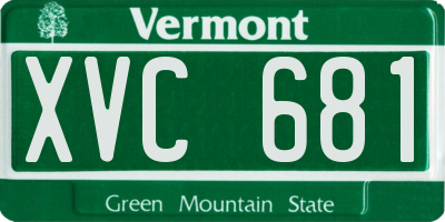 VT license plate XVC681
