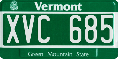 VT license plate XVC685