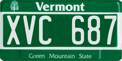 VT license plate XVC687
