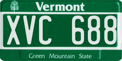 VT license plate XVC688