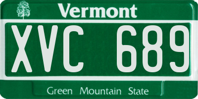 VT license plate XVC689