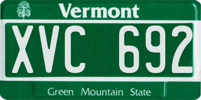 VT license plate XVC692