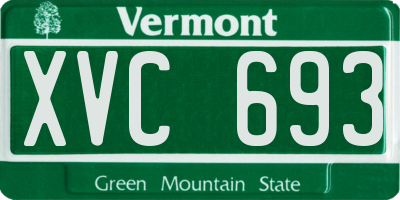 VT license plate XVC693