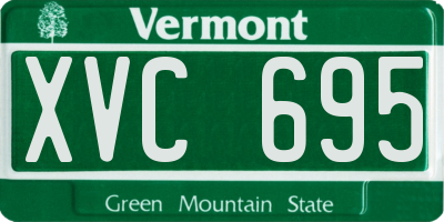 VT license plate XVC695