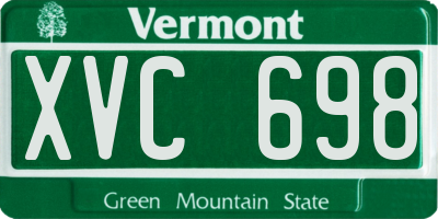 VT license plate XVC698