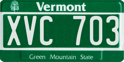 VT license plate XVC703