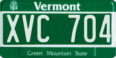 VT license plate XVC704