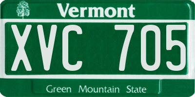 VT license plate XVC705