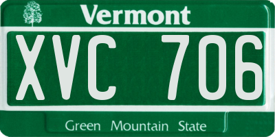 VT license plate XVC706