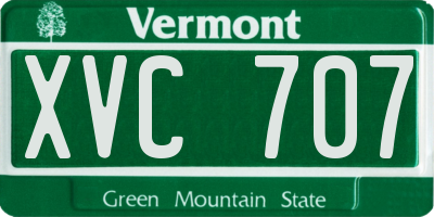 VT license plate XVC707