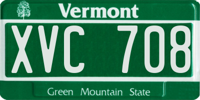 VT license plate XVC708