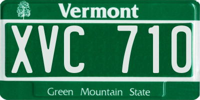 VT license plate XVC710