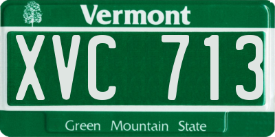 VT license plate XVC713