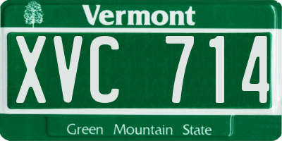 VT license plate XVC714