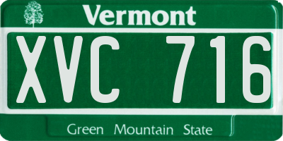 VT license plate XVC716