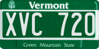 VT license plate XVC720
