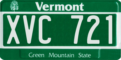 VT license plate XVC721