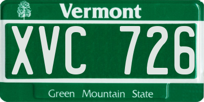 VT license plate XVC726