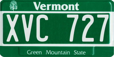 VT license plate XVC727