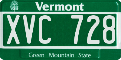 VT license plate XVC728