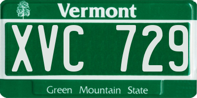 VT license plate XVC729