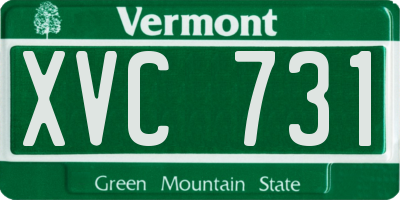 VT license plate XVC731