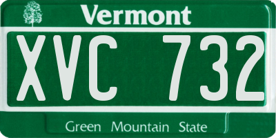 VT license plate XVC732