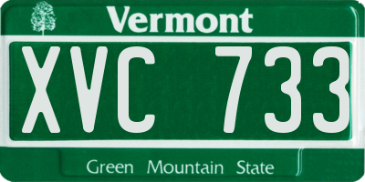 VT license plate XVC733