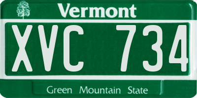 VT license plate XVC734