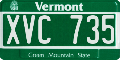 VT license plate XVC735