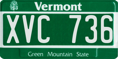 VT license plate XVC736