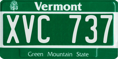 VT license plate XVC737