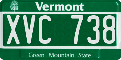 VT license plate XVC738