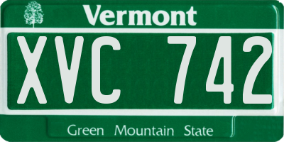 VT license plate XVC742