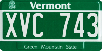 VT license plate XVC743